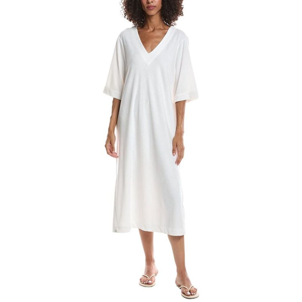 Barefoot Dreams Womens Cozyterry Double V-Neck Caftan